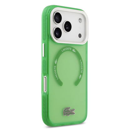 iPhone 17 Pro Kılıf Lacoste Orjinal Lisanslı M-safe Şarj Özellikli İkonik Timsah Logolu Buzlu Kapak