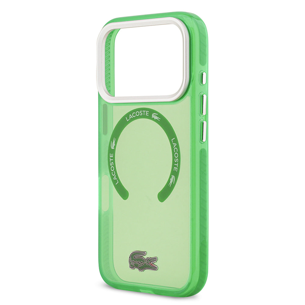 iPhone 17 Pro Kılıf Lacoste Orjinal Lisanslı M-safe Şarj Özellikli İkonik Timsah Logolu Buzlu Kapak