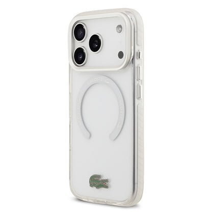 iPhone 17 Pro Kılıf Lacoste Orjinal Lisanslı M-safe Şarj Özellikli İkonik Timsah Logolu Buzlu Kapak