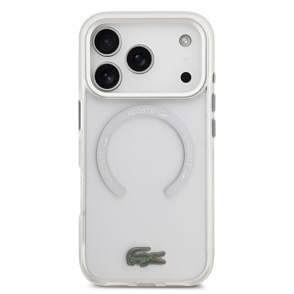 iPhone 17 Pro Kılıf Lacoste Orjinal Lisanslı M-safe Şarj Özellikli İkonik Timsah Logolu Buzlu Kapak