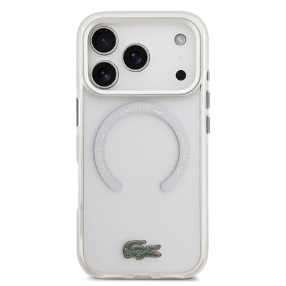 iPhone 17 Pro Kılıf Lacoste Orjinal Lisanslı M-safe Şarj Özellikli İkonik Timsah Logolu Buzlu Kapak
