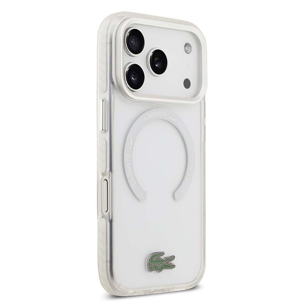 iPhone 17 Pro Kılıf Lacoste Orjinal Lisanslı M-safe Şarj Özellikli İkonik Timsah Logolu Buzlu Kapak