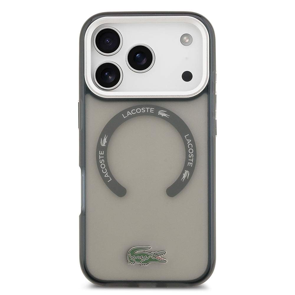 iPhone 17 Pro Kılıf Lacoste Orjinal Lisanslı M-safe Şarj Özellikli İkonik Timsah Logolu Buzlu Kapak