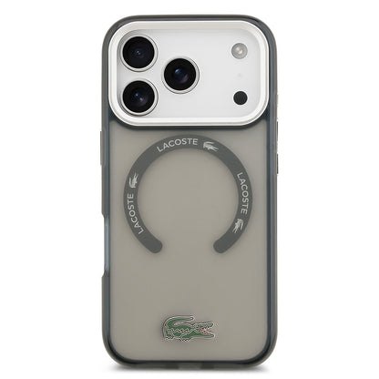 iPhone 17 Pro Kılıf Lacoste Orjinal Lisanslı M-safe Şarj Özellikli İkonik Timsah Logolu Buzlu Kapak