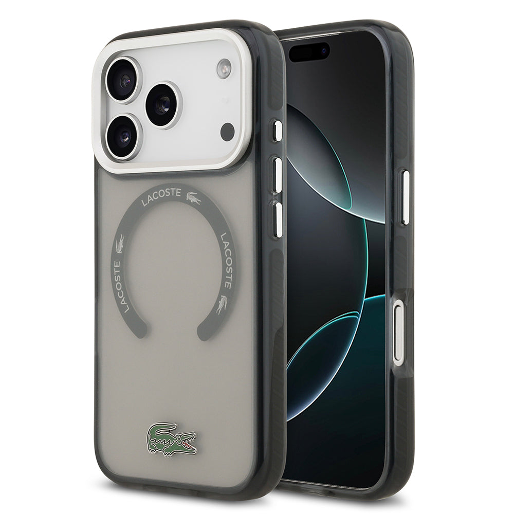 iPhone 17 Pro Kılıf Lacoste Orjinal Lisanslı M-safe Şarj Özellikli İkonik Timsah Logolu Buzlu Kapak