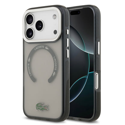 iPhone 17 Pro Kılıf Lacoste Orjinal Lisanslı M-safe Şarj Özellikli İkonik Timsah Logolu Buzlu Kapak