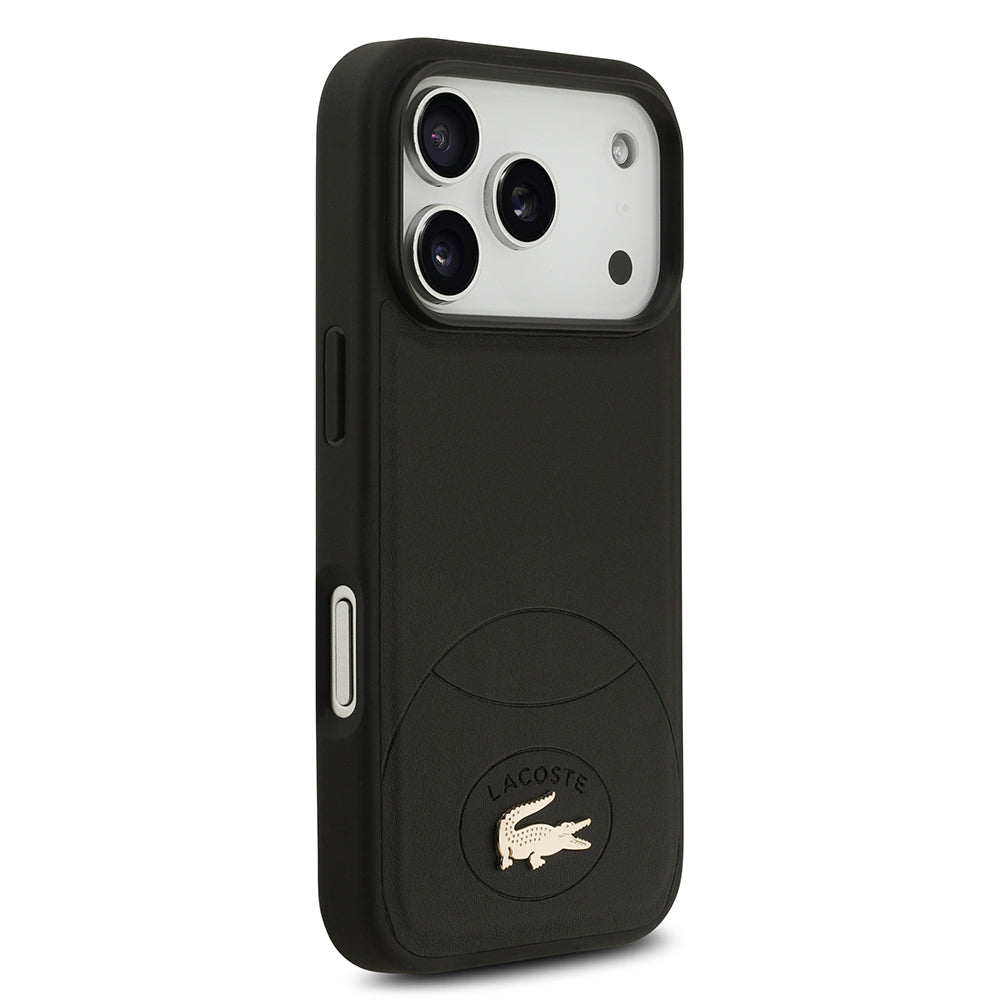 iPhone 17 Pro Kılıf Lacoste Orjinal Lisanslı M-safe Şarj Özellikli PU Deri Tasarımlı Metal Logolu Kapak