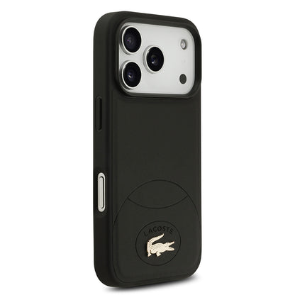 iPhone 17 Pro Kılıf Lacoste Orjinal Lisanslı M-safe Şarj Özellikli PU Deri Tasarımlı Metal Logolu Kapak