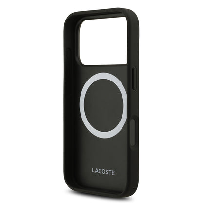 iPhone 17 Pro Kılıf Lacoste Orjinal Lisanslı M-safe Şarj Özellikli PU Deri Tasarımlı Metal Logolu Kapak