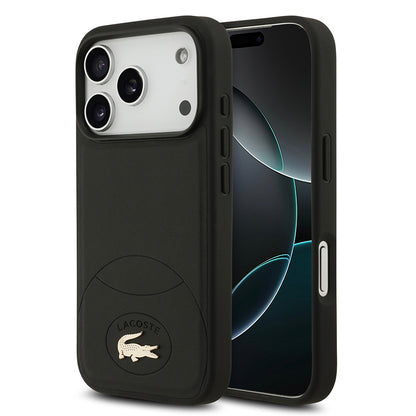 iPhone 17 Pro Kılıf Lacoste Orjinal Lisanslı M-safe Şarj Özellikli PU Deri Tasarımlı Metal Logolu Kapak