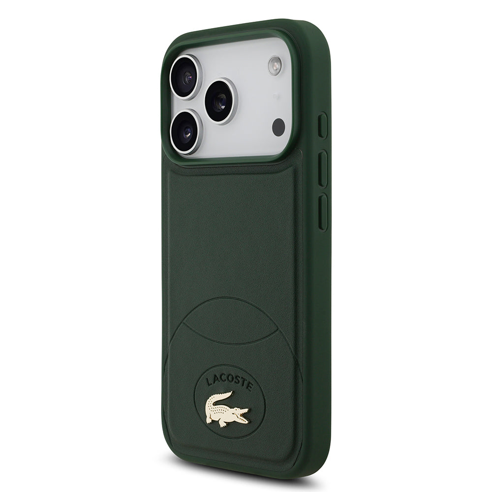 iPhone 17 Pro Kılıf Lacoste Orjinal Lisanslı M-safe Şarj Özellikli PU Deri Tasarımlı Metal Logolu Kapak