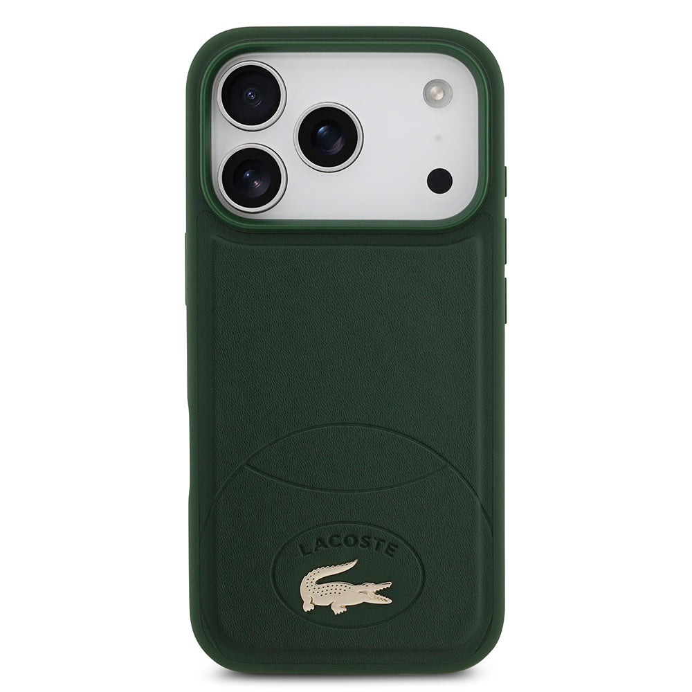 iPhone 17 Pro Kılıf Lacoste Orjinal Lisanslı M-safe Şarj Özellikli PU Deri Tasarımlı Metal Logolu Kapak