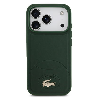 iPhone 17 Pro Kılıf Lacoste Orjinal Lisanslı M-safe Şarj Özellikli PU Deri Tasarımlı Metal Logolu Kapak