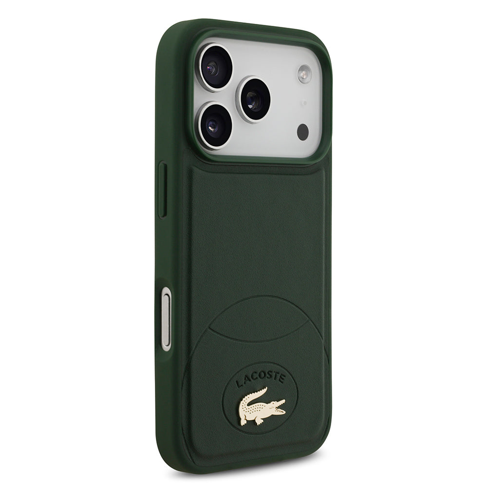 iPhone 17 Pro Kılıf Lacoste Orjinal Lisanslı M-safe Şarj Özellikli PU Deri Tasarımlı Metal Logolu Kapak