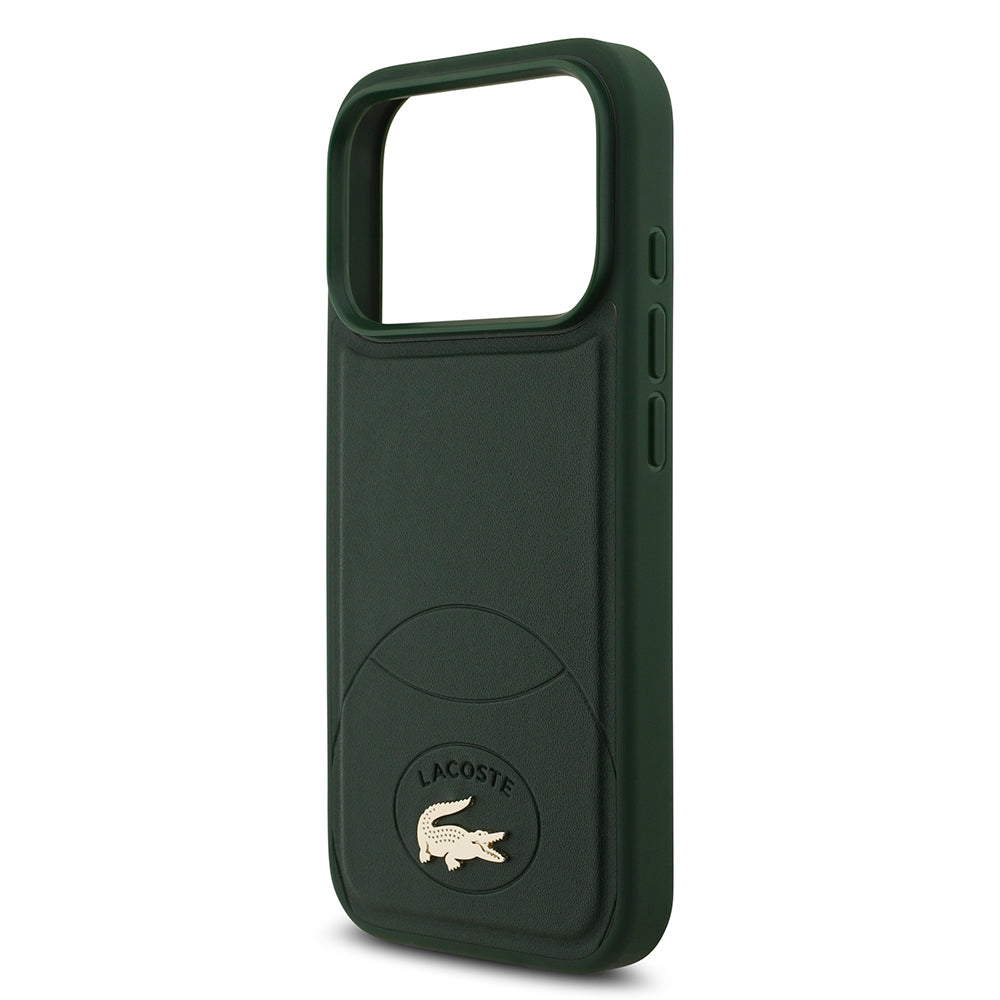 iPhone 17 Pro Kılıf Lacoste Orjinal Lisanslı M-safe Şarj Özellikli PU Deri Tasarımlı Metal Logolu Kapak
