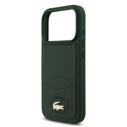 iPhone 17 Pro Kılıf Lacoste Orjinal Lisanslı M-safe Şarj Özellikli PU Deri Tasarımlı Metal Logolu Kapak