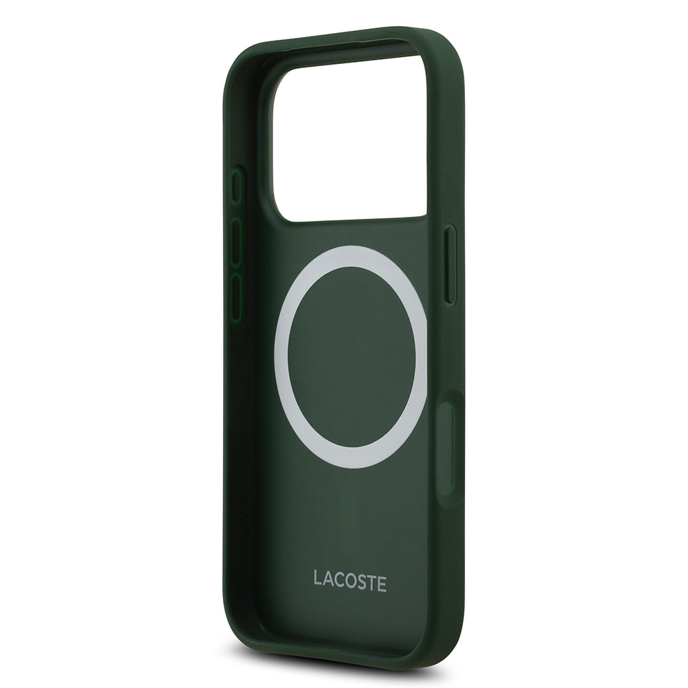 iPhone 17 Pro Kılıf Lacoste Orjinal Lisanslı M-safe Şarj Özellikli PU Deri Tasarımlı Metal Logolu Kapak