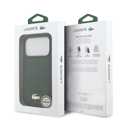 iPhone 17 Pro Kılıf Lacoste Orjinal Lisanslı M-safe Şarj Özellikli PU Deri Tasarımlı Metal Logolu Kapak