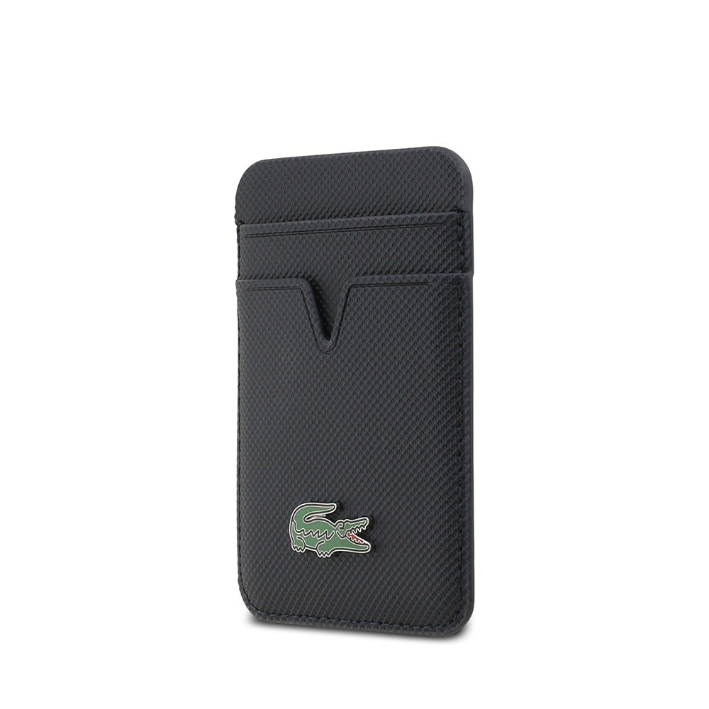 iPhone 17 Pro Kılıf Lacoste Orjinal Lisanslı M-safe Şarj Özellikli PU Pike Desenli Metal Logolu Kartlıklı Kapak