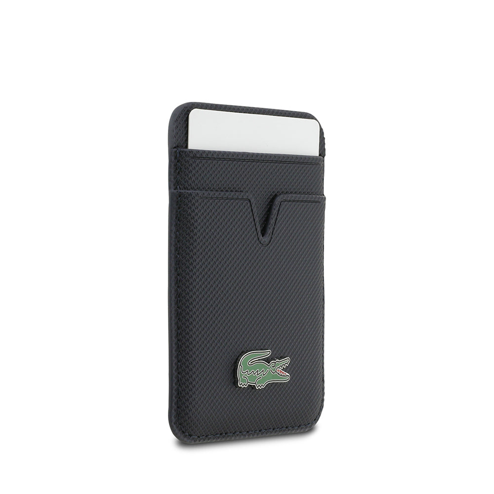 iPhone 17 Pro Kılıf Lacoste Orjinal Lisanslı M-safe Şarj Özellikli PU Pike Desenli Metal Logolu Kartlıklı Kapak