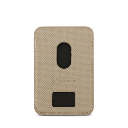 iPhone 17 Pro Kılıf Lacoste Orjinal Lisanslı M-safe Şarj Özellikli PU Pike Desenli Metal Logolu Kartlıklı Kapak