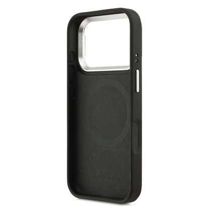 iPhone 17 Pro Kılıf Lacoste Orjinal Lisanslı M-safe Şarj Özellikli PU Pike Desenli Standlı Metal Logolu Kapak