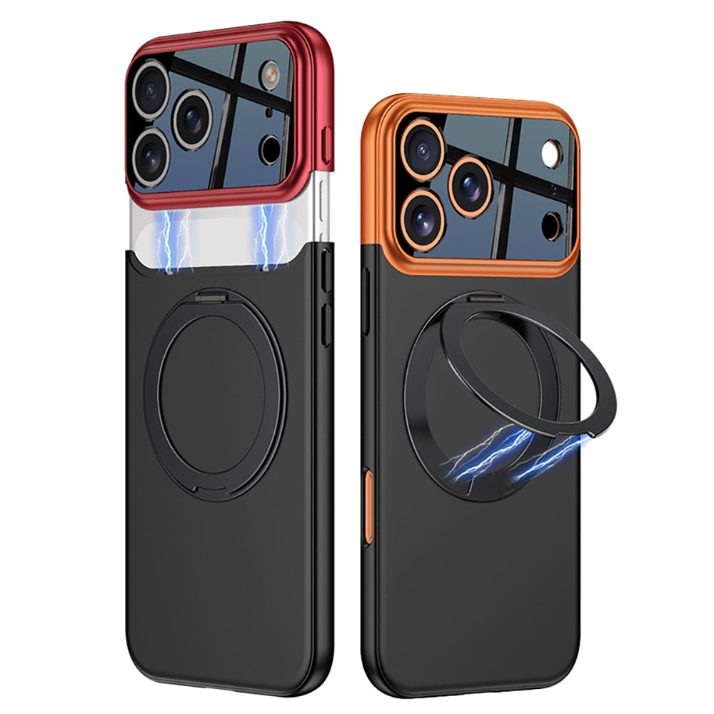 Apple iPhone 17 Pro Kılıf M-safe Şarj Özellikli 360 Derece Standlı Çift Parçalı Zore Torino Kapak