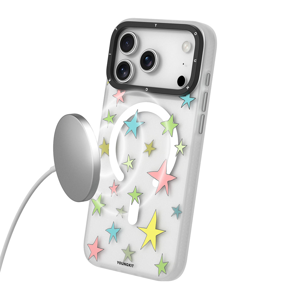 iPhone 17 Pro Kılıf M-Safe Şarj Özellikli Airbagli Çift Katmanlı Youngkit Sweathart Serisi Kapak