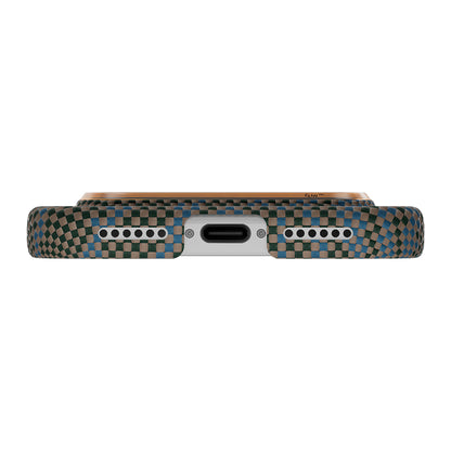 Apple iPhone 17 Pro Kılıf M-safe Şarj Özellikli Aramid Fiber Pitaka Breath of Veins Serisi Kapak