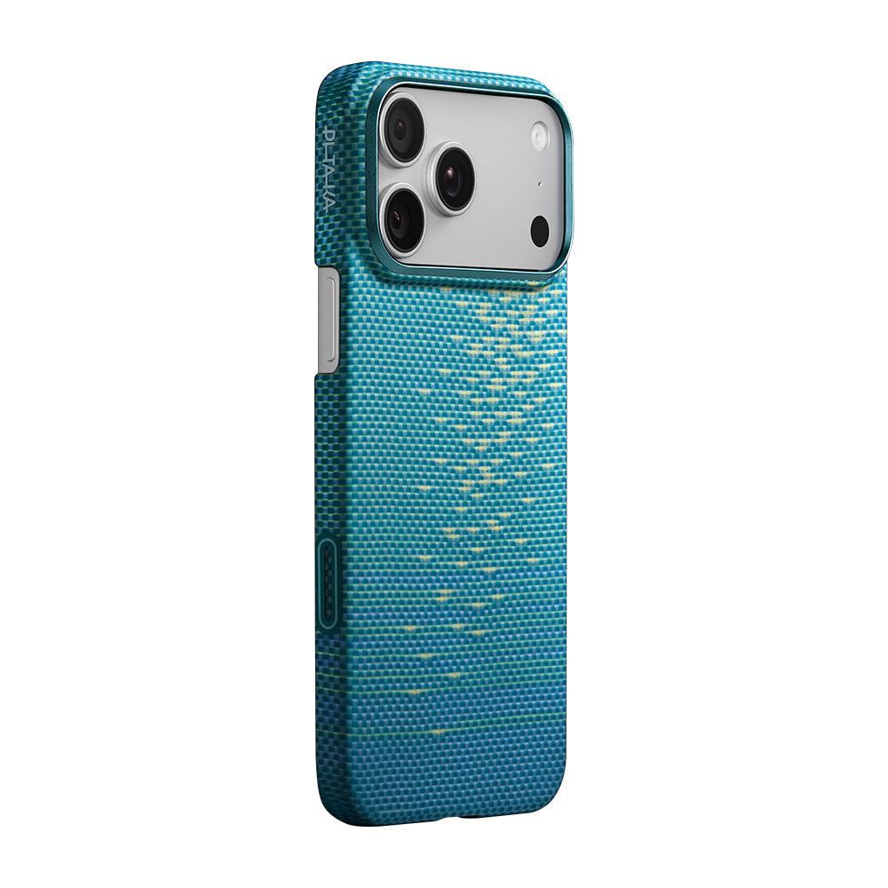 iPhone 17 Pro Kılıf M-safe Şarj Özellikli Aramid Fiber Pitaka Glints of Gold Ultra Slim Serisi Kapak
