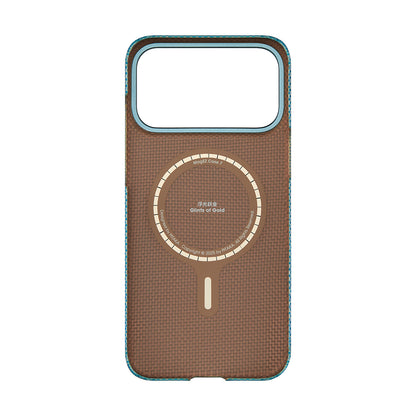 iPhone 17 Pro Kılıf M-safe Şarj Özellikli Aramid Fiber Pitaka Glints of Gold Ultra Slim Serisi Kapak