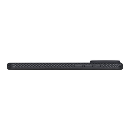 iPhone 17 Pro Kılıf M-safe Şarj Özellikli Aramid Fiber Pitaka Military-Grade Classic Serisi Black-Grey Twill Kapak
