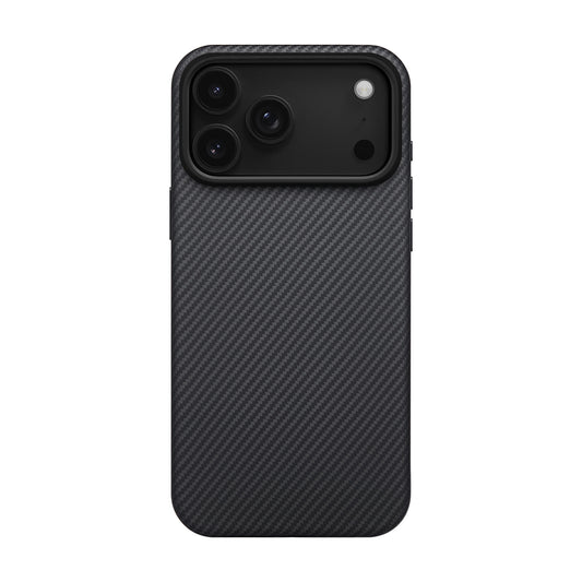 iPhone 17 Pro Kılıf M-safe Şarj Özellikli Aramid Fiber Pitaka Military-Grade Classic Serisi Black-Grey Twill Kapak