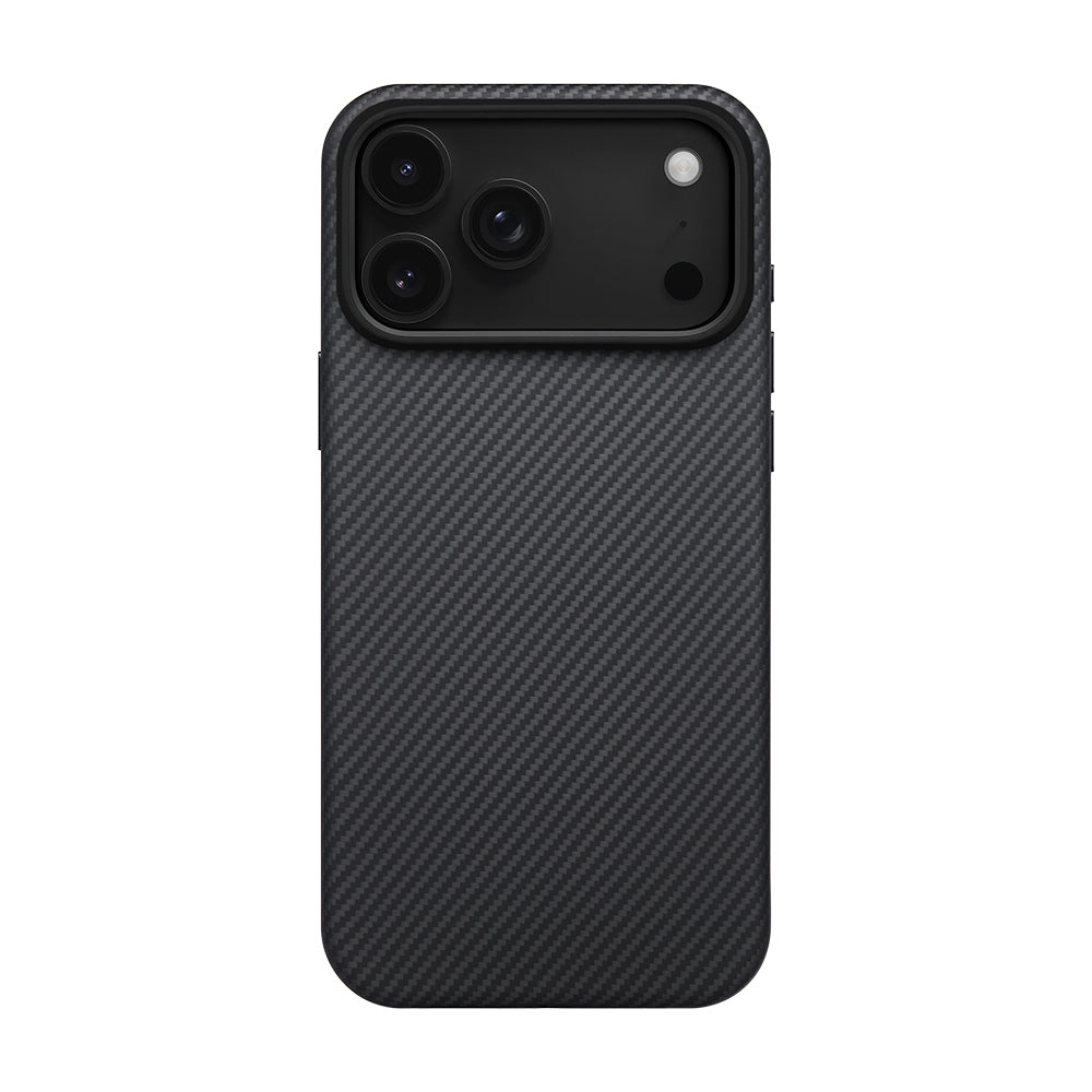 iPhone 17 Pro Kılıf M-safe Şarj Özellikli Aramid Fiber Pitaka Military-Grade Classic Serisi Black-Grey Twill Kapak