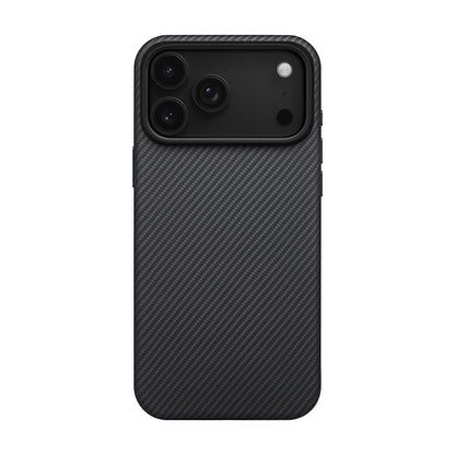 iPhone 17 Pro Kılıf M-safe Şarj Özellikli Aramid Fiber Pitaka Military-Grade Classic Serisi Black-Grey Twill Kapak