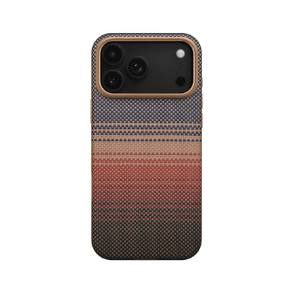 iPhone 17 Pro Kılıf M-safe Şarj Özellikli Aramid Fiber Pitaka Military-Grade Sunset-Moonrise Serisi Kapak