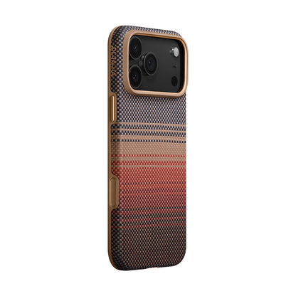 iPhone 17 Pro Kılıf M-safe Şarj Özellikli Aramid Fiber Pitaka Military-Grade Sunset-Moonrise Serisi Kapak