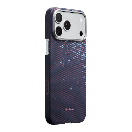 Apple iPhone 17 Pro Kılıf M-safe Şarj Özellikli Aramid Karbon Fiber Pitaka Sakura Hours Serisi Kapak