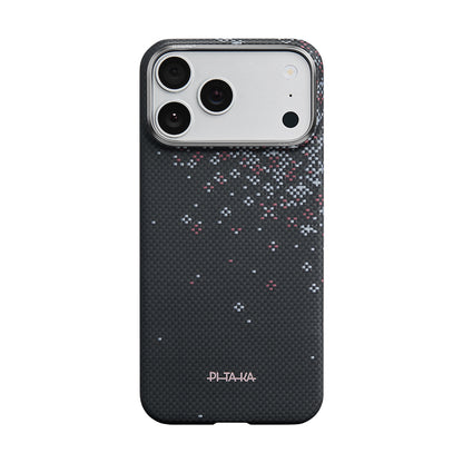Apple iPhone 17 Pro Kılıf M-safe Şarj Özellikli Aramid Fiber Pitaka Sakura Hours Serisi Kapak