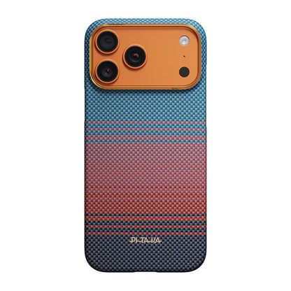 Apple iPhone 17 Pro Kılıf M-safe Şarj Özellikli Aramid Fiber Pitaka Sunset 2.0 California Dream Serisi Kapak