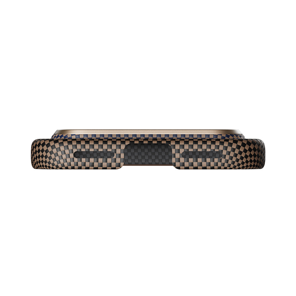 iPhone 17 Pro Kılıf M-safe Şarj Özellikli Aramid Fiber Pitaka Tactile Woven Sunset-Moonrise Serisi Kapak