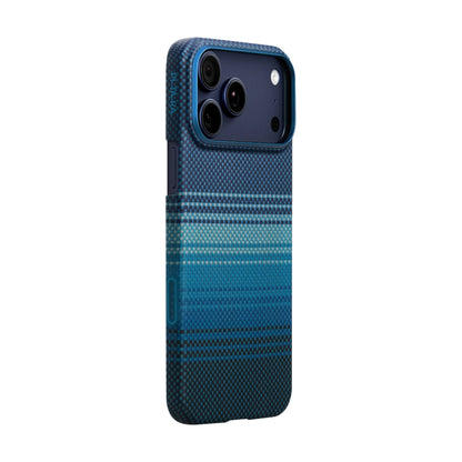 iPhone 17 Pro Kılıf M-safe Şarj Özellikli Aramid Fiber Pitaka Tactile Woven Sunset-Moonrise Serisi Kapak