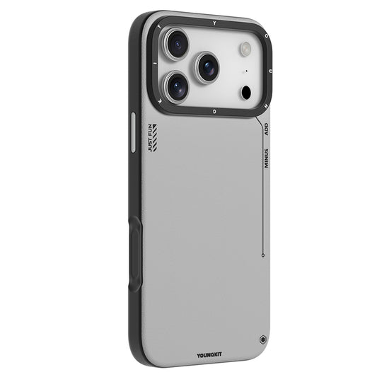 iPhone 17 Pro Kılıf M-safe Şarj Özellikli Basit Mat Deri Desenli Youngkit Tech Fashion Serisi Kapak