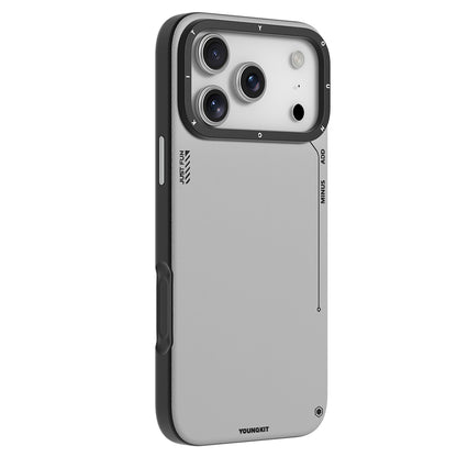iPhone 17 Pro Kılıf M-safe Şarj Özellikli Basit Mat Deri Desenli Youngkit Tech Fashion Serisi Kapak