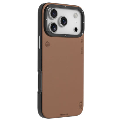 iPhone 17 Pro Kılıf M-safe Şarj Özellikli Basit Mat Deri Desenli Youngkit Tech Fashion Serisi Kapak