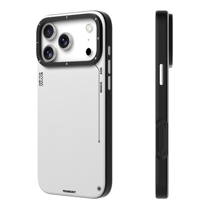 iPhone 17 Pro Kılıf M-safe Şarj Özellikli Basit Mat Deri Desenli Youngkit Tech Fashion Serisi Kapak