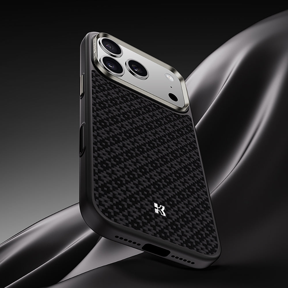 Apple iPhone 17 Pro Kılıf M-Safe Şarj Özellikli Benks ArmorPro ArmorGrid Serisi Kevlar Kapak