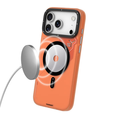iPhone 17 Pro Kılıf M-safe Şarj Özellikli Disk Desenli Youngkit Disc Battle Kapak