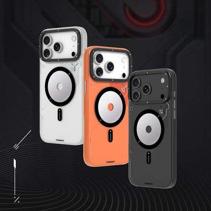 iPhone 17 Pro Kılıf M-safe Şarj Özellikli Disk Desenli Youngkit Disc Battle Kapak