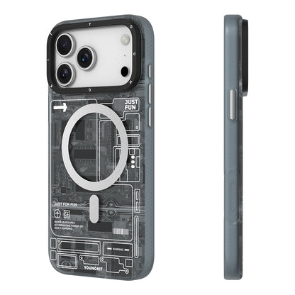 iPhone 17 Pro Kılıf M-safe Şarj Özellikli Kamera Denetim Butonlu Youngkit Technology Serisi Kapak